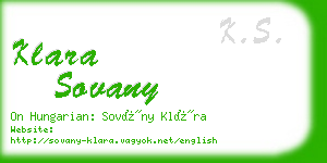 klara sovany business card